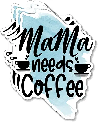 (3PCS) Mama Needs Coffee Sticker for Phone Tablet Laptop Car Truck Window 2 inch Sticker