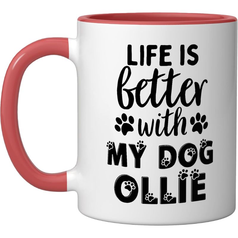 Life is Better With a Dog Ceramic Coffee Mug Nice Gift Dad Mom