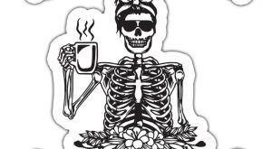 Run On Caffeine Chaos and Cuss Words Sticker for Coffee Lovers too