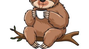 Sloth Morning Coffee Vinyl Sticker Large Size Perfect For Your Coffee Mug